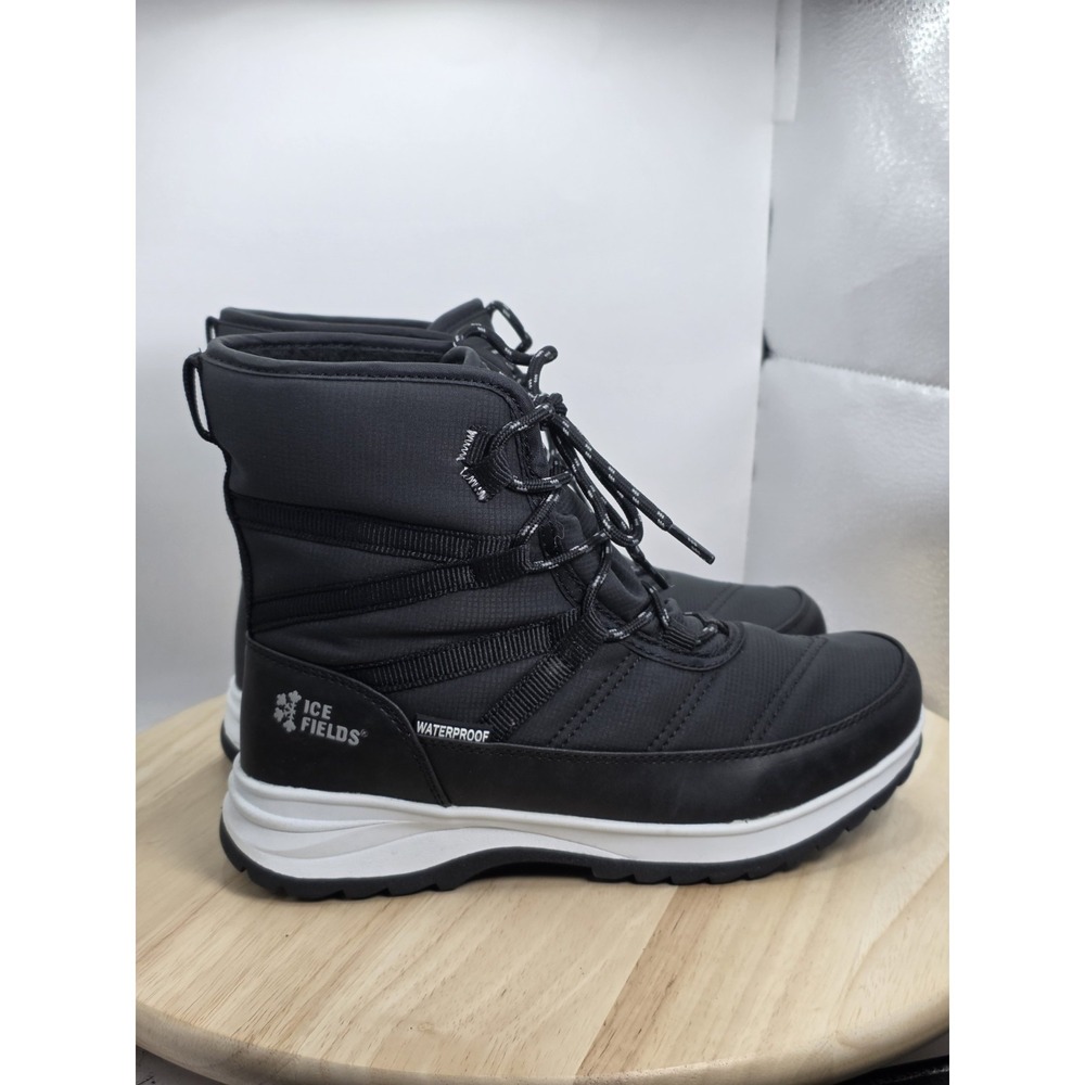 Women's Size 6 - Ice Fields Andrea 3 Winter Snow Boots Black Heat-MX Insulation - Picture 3 of 9
